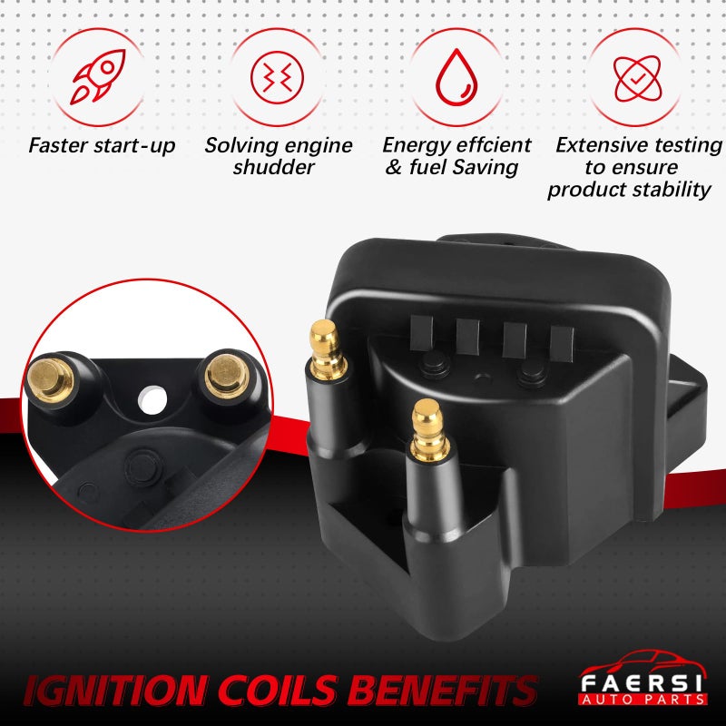 FAERSI Set of 3 Ignition Coil Pack Compatiable with Buick& Cadillac& Chevy& GMC& Isuzu& Oldsmobile& Pontiac Grand Prix 1991-2008, Ignition Coils Replacement for 10467067 DR39 E530C D555 C849 5C1058 - Image 3